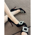 Damen elegante High Heel Pumps mit funkelndem Strassdetails R&B