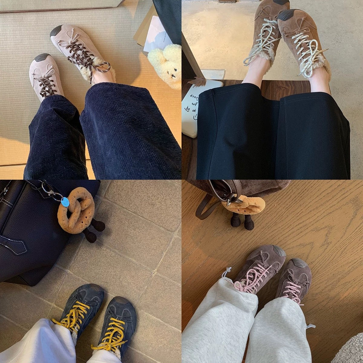 Damen Komfortable Sneaker mit flauschigem Innenfutter und modischem Design R&B