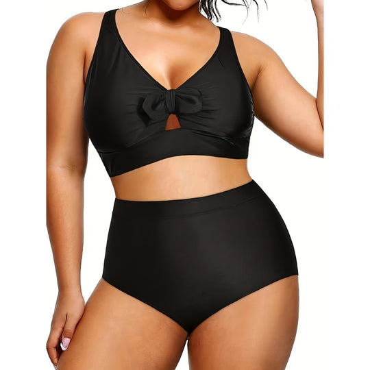 Damen Hochtailliertes Bikini-Set mit modischem Cut-Out R&B