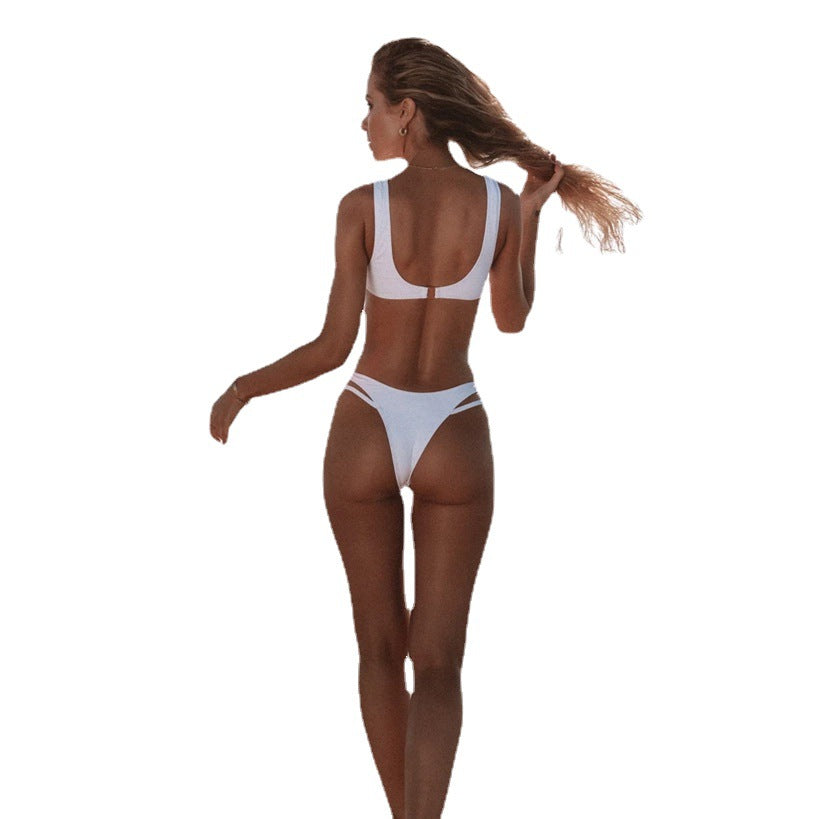 Damen Extravagantes Badeoberteil mit Cut-Outs R&B