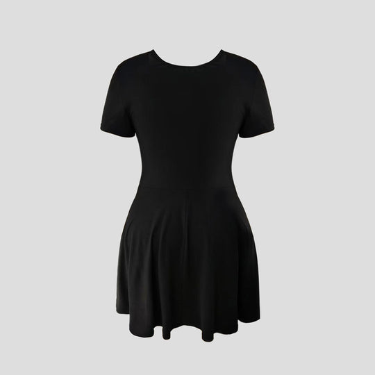 Damen Cocktailkleid mit tiefem V-Ausschnitt und Schleifendetail R&B