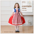 Damen nan traditionelles Kinder-Dirndl Kleid mit geraffter Schürze und Spitzenbesatz R&B