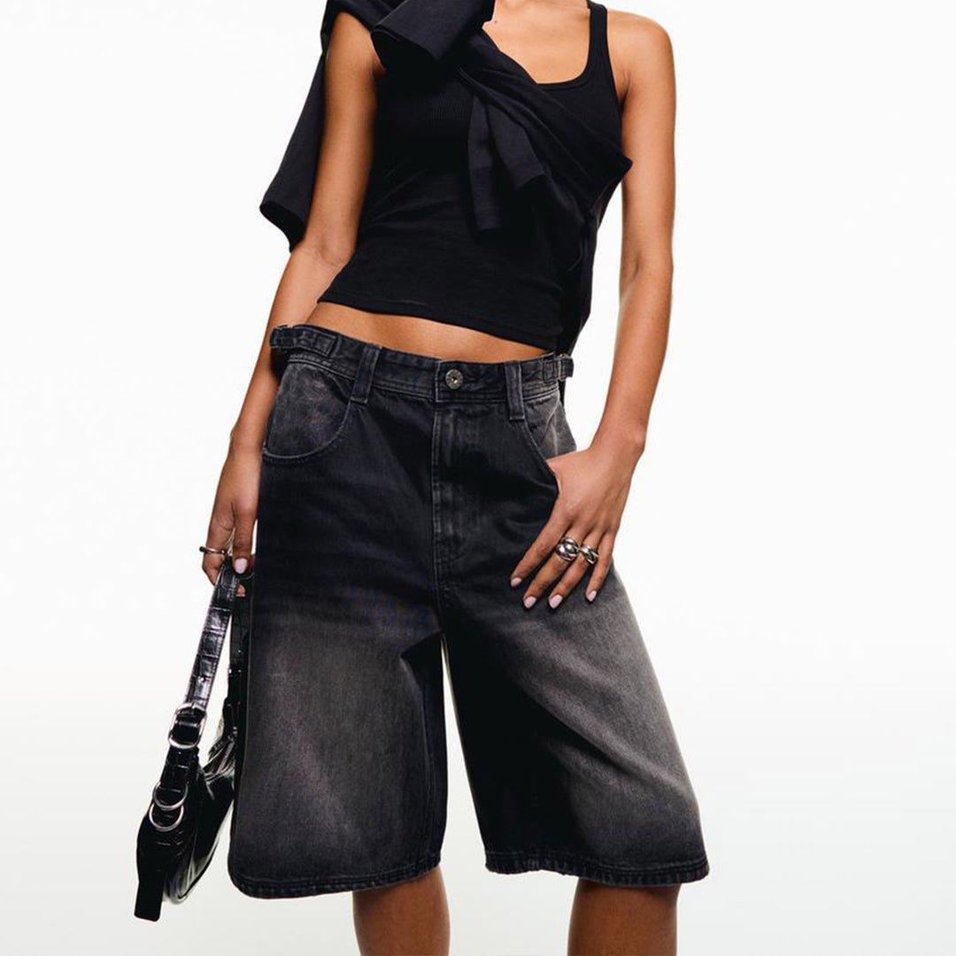 Damen Denim-Shorts mit lässigem Schnitt und mittlerer Leibhöhe R&B