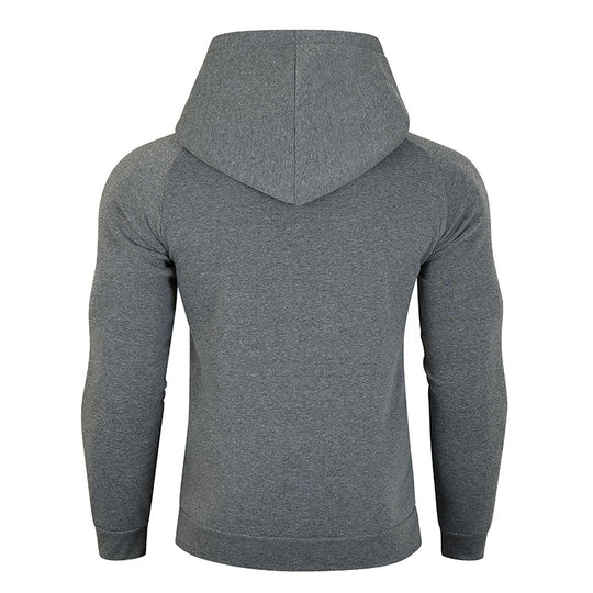 Herren Kapuzenpullover mit asymmetrischem Reißverschluss und hohem Kragen R&B