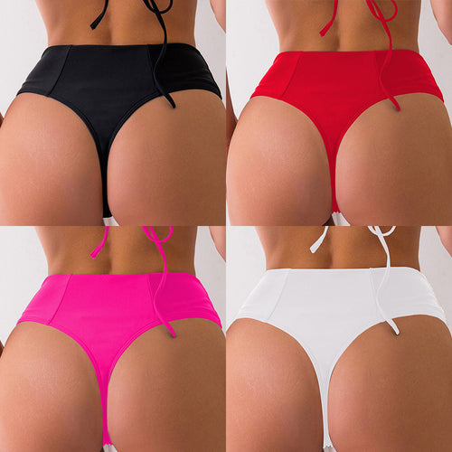 Damen Hoch geschnittene Bikini-Hose mit figurformendem Schnitt und seitlichen Bindebändern R&B