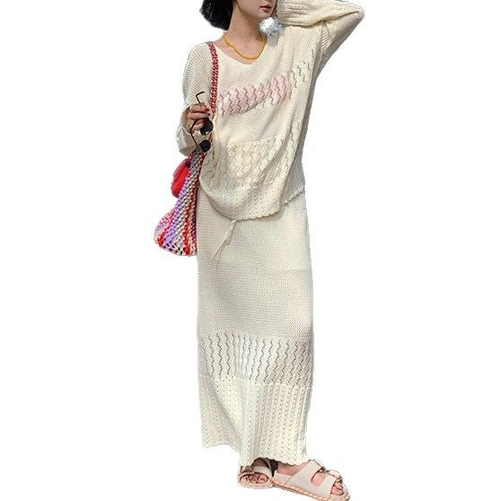 Damen luftiges Strickoberteil mit V-Ausschnitt und Batikmuster R&B