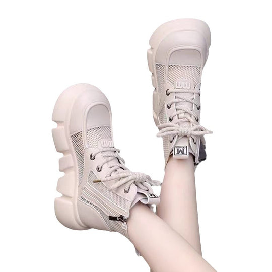 Damen Chunky Sneakers mit atmungsaktiver Mesh-Oberfläche und robuster Sohle R&B