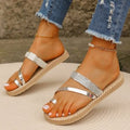 Damen komfortable Riemchen-Sandalen mit eleganter Glitzer-Applikation R&B