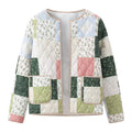 Damen gesteppte Patchwork-Jacke mit praktischen Taschen R&B
