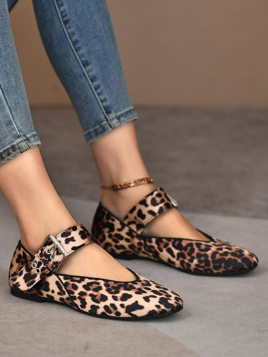 Damen elegante Flachschuhe mit modischem Riemchen und glänzender Oberfläche R&B