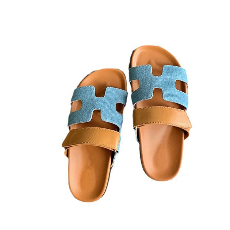 Damen bequeme Kunstleder-Sandalen mit verstellbaren Riemen R&B
