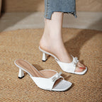 Damen elegante Mules mit verspieltem Schleifen-Detail