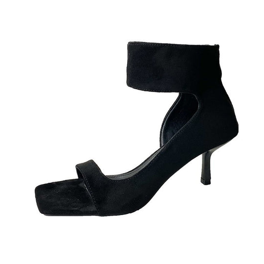 Damen elegante High Heel Sandalen mit breitem Fesselriemen R&B