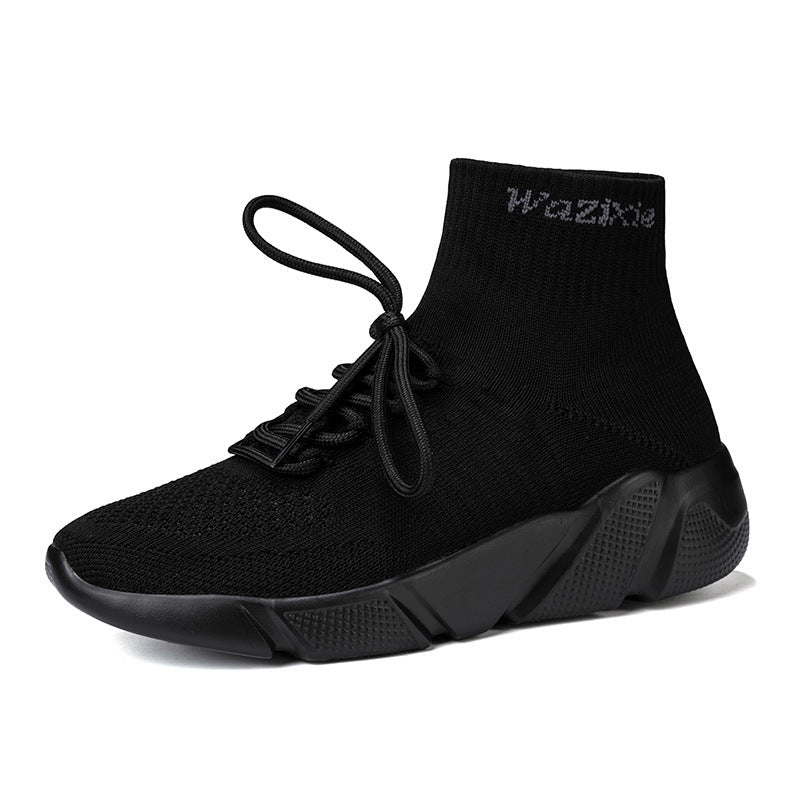 Damen Hochgeschnittene Sport Sneakers mit elastischem Strick-Obermaterial