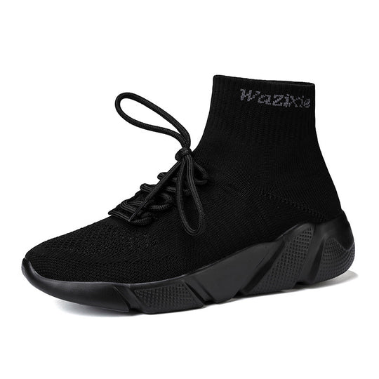 Damen Hochgeschnittene Sport Sneakers mit elastischem Strick-Obermaterial R&B