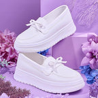 Damen Komfortable Slip-On Sneakers mit eleganter Schleife