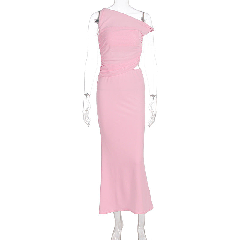 Damen Elegantes Wickelkleid mit asymmetrischem Design und Raffung R&B