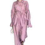 Damen Schicke Bluse und weite Hose im eleganten Look R&B