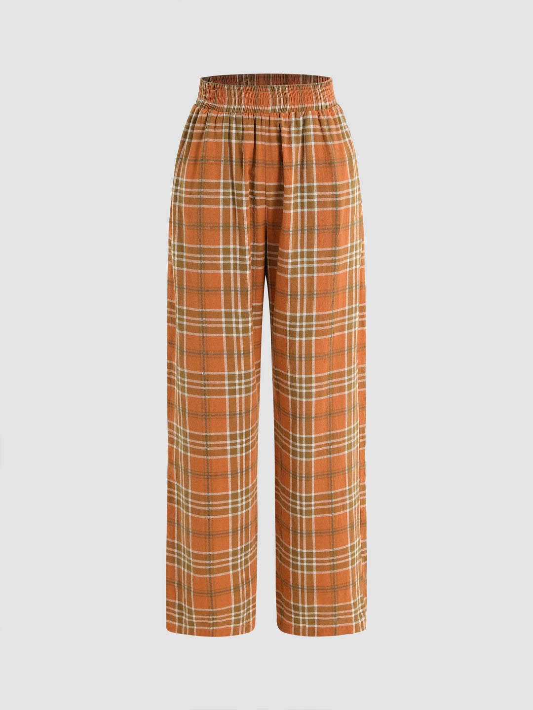 Damen Kariertes Culotte-Hose mit elastischem Bund