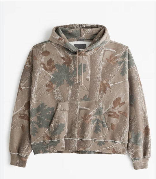 Unisex nan lockerer Kapuzensweat mit dezenter Blätterstruktur, doppelter Kapuze ohne Kordelzug und Kängurutasche R&B