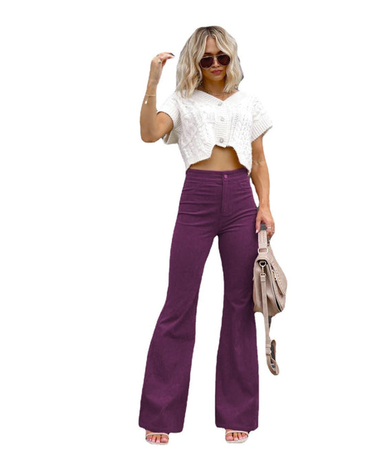 Damen Modische Hochbund-Flared-Jeans R&B