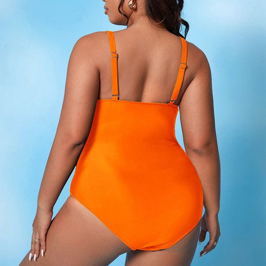 Damen Einteiler Badeanzug mit raffiniertem Wickeldesign und seitlichen Cut-Outs R&B