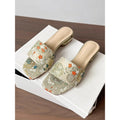 Damen bequeme modische Mules mit filigranem Blumenmuster R&B