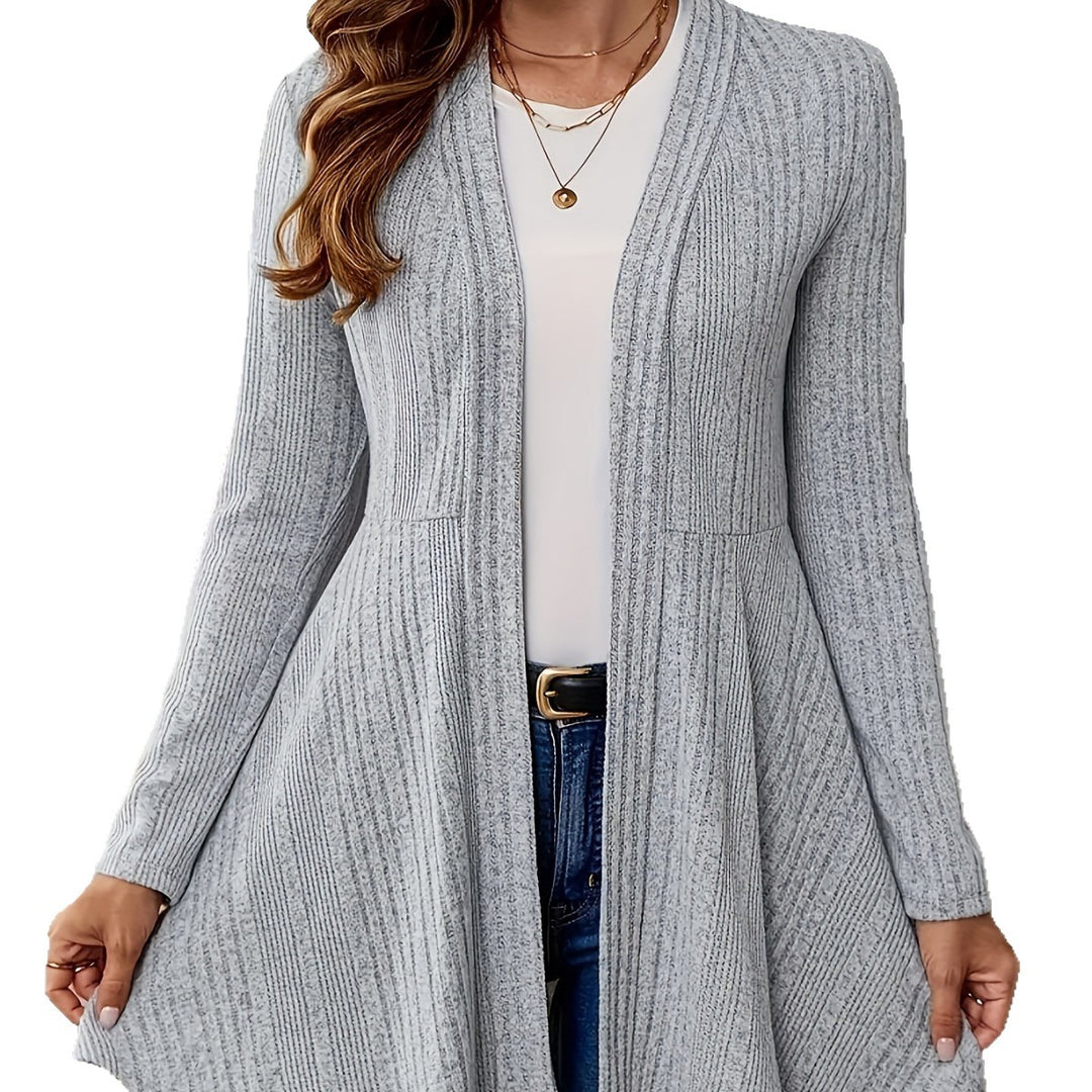 Damen Lange Strickjacke mit schwingendem Saum R&B