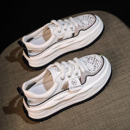 Damen Chunky Sneakers mit atmungsaktiver Mesh-Oberfläche und komfortabler Dämpfung R&B