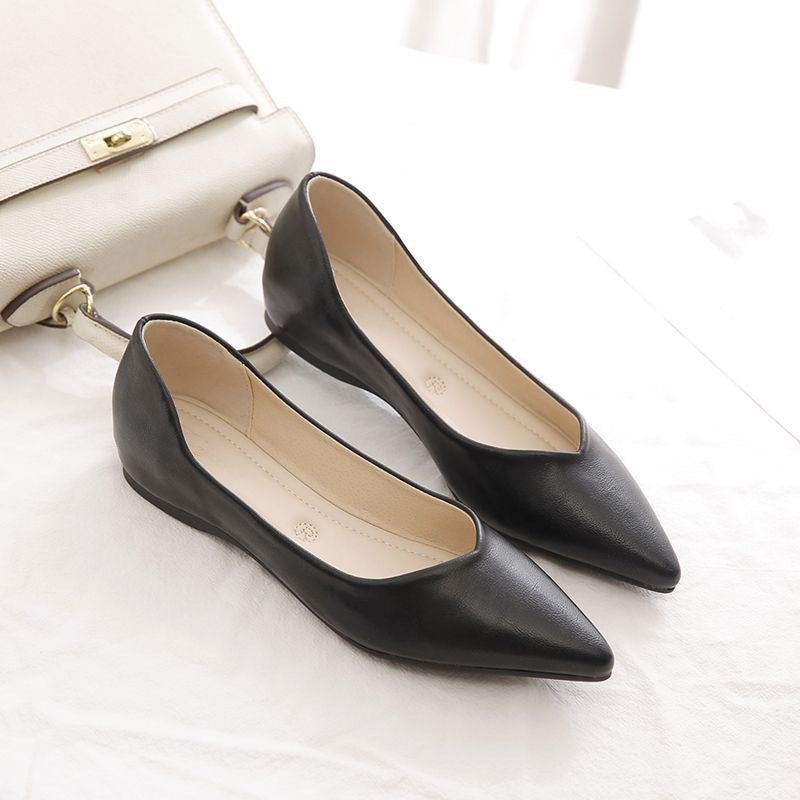 Damen Elegante Ballerinas aus hochwertigem Leder mit modischem V-Ausschnitt R&B