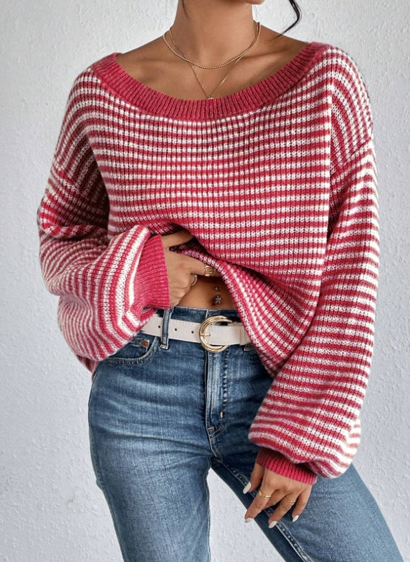 Damen lässiger Strickpullover R&B