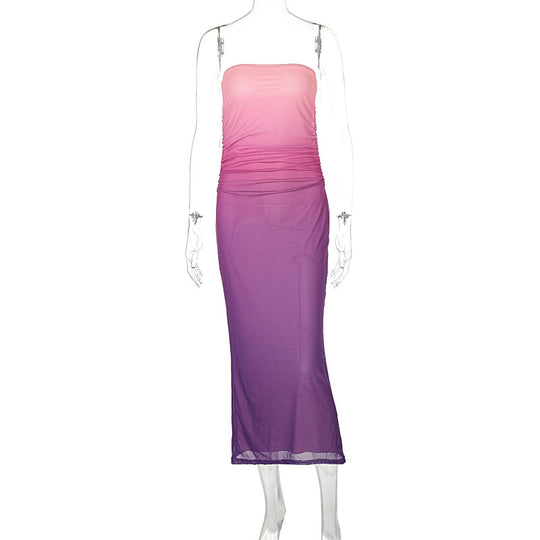 Damen figurbetontes Abendkleid mit schulterfreiem Design und eleganter Raffung R&B