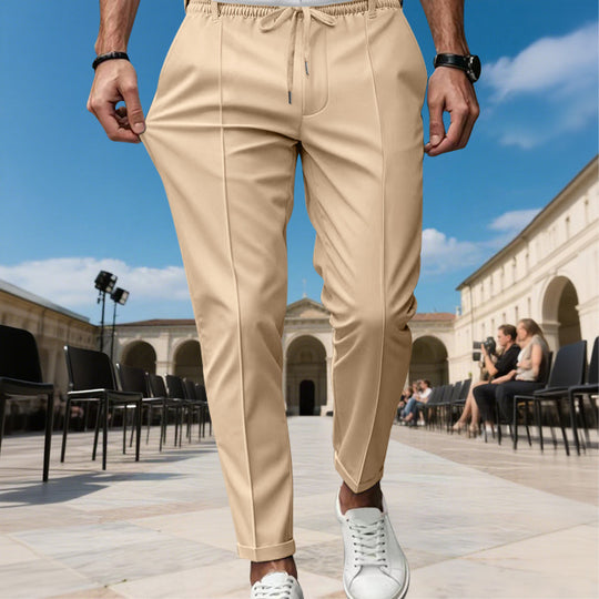 Herren moderne Chinohose mit bequemem elastischem Bund und praktischen Seitentaschen R&B
