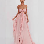 Damen Maxi-Kleid mit raffinierten Rüschendetails R&B