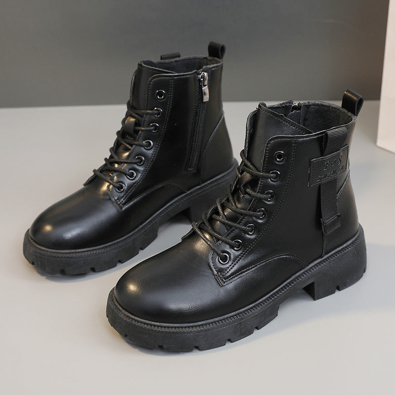 Damen Modische Halbstiefel mit praktischer Schnürung und robustem Reißverschluss R&B