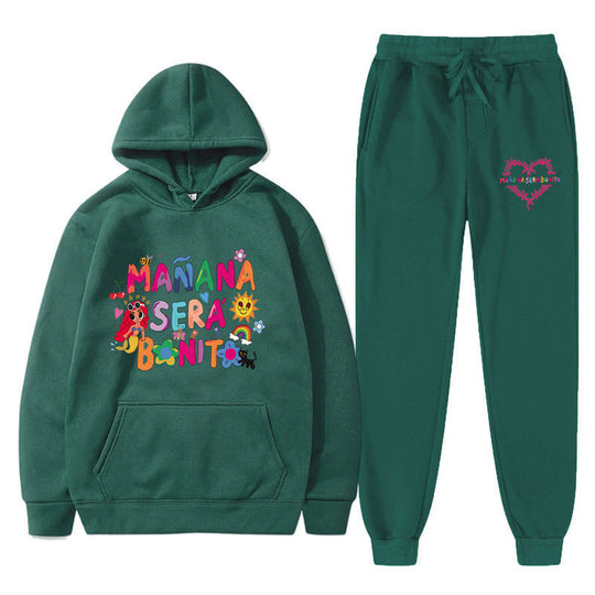 Damen Sweatshirt- und Jogginghose-Set mit buntem Aufdruck R&B