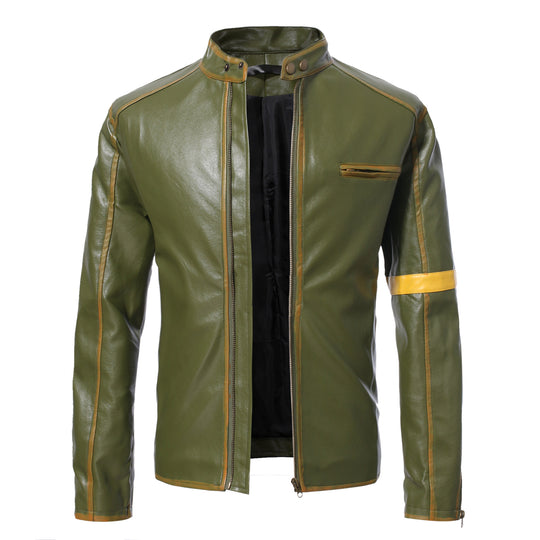 Herren Lederjacke mit Stehkragen