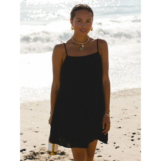 Damen Leichtes Sommerkleid mit Spaghetti-Trägern und fließendem Schnitt R&B
