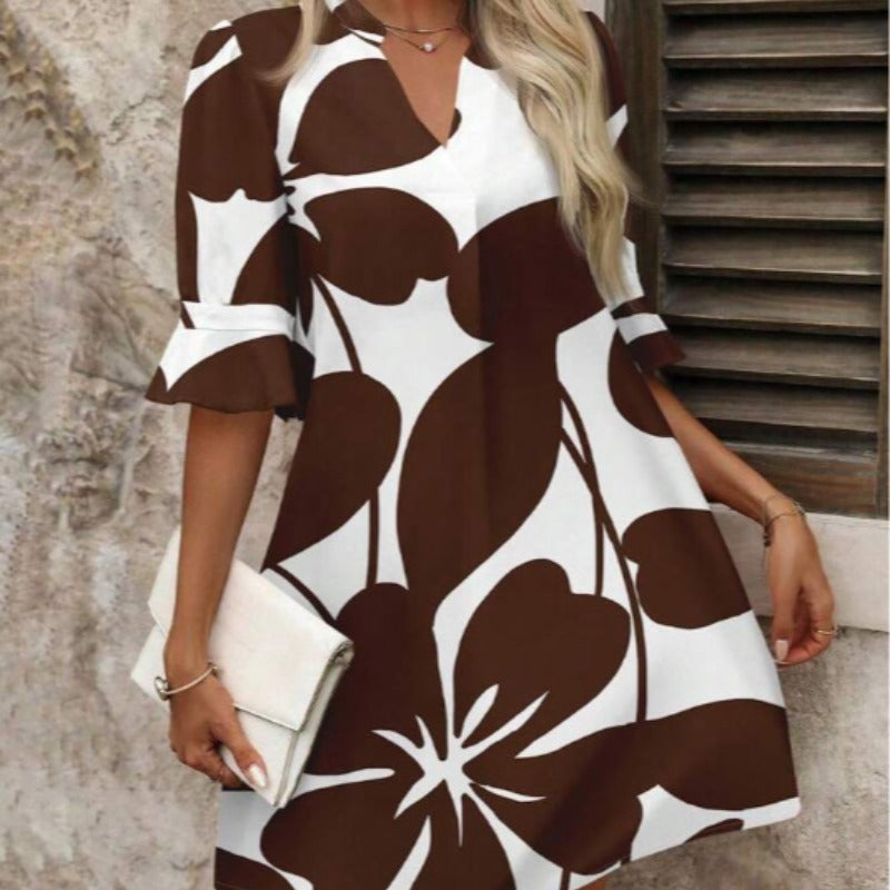 Damen Sommerkleid mit modischem Floral-Design R&B