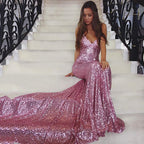 Damen Glamouröses Langarmkleid mit schimmernden Pailletten R&B