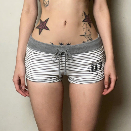 Damen Baumwollshorts mit komfortablem Gummibund und trendigem Streifenmuster R&B
