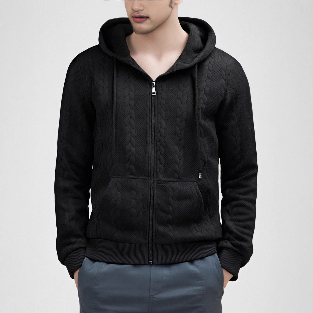 Herren Strickjacke mit Kapuze R&B