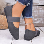 Damen Komfortable Ballerinas mit elastischem Riemen R&B