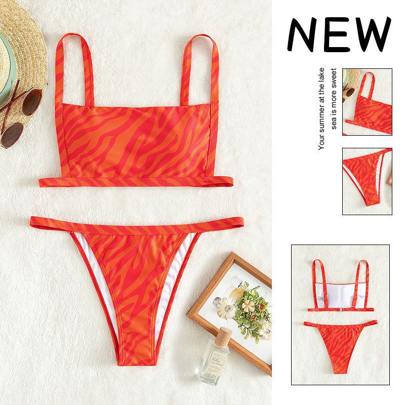 Damen Triangel-Bikini mit verstellbaren Trägern und sportlichem Schnitt R&B