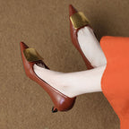 Damen elegante spitze Pumps mit modischem Absatz R&B