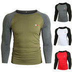 Herren Langarm-T-Shirt mit Raglanärmeln und hochwertiger Baumwolle