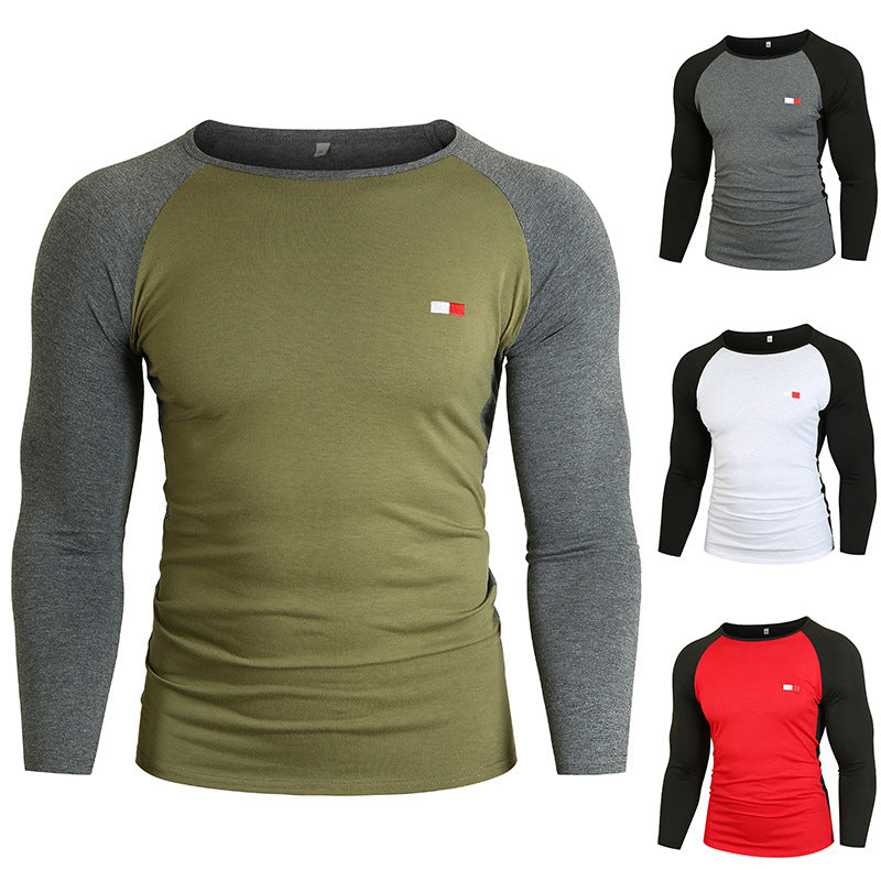 Herren Langarm-T-Shirt mit Raglanärmeln und hochwertiger Baumwolle