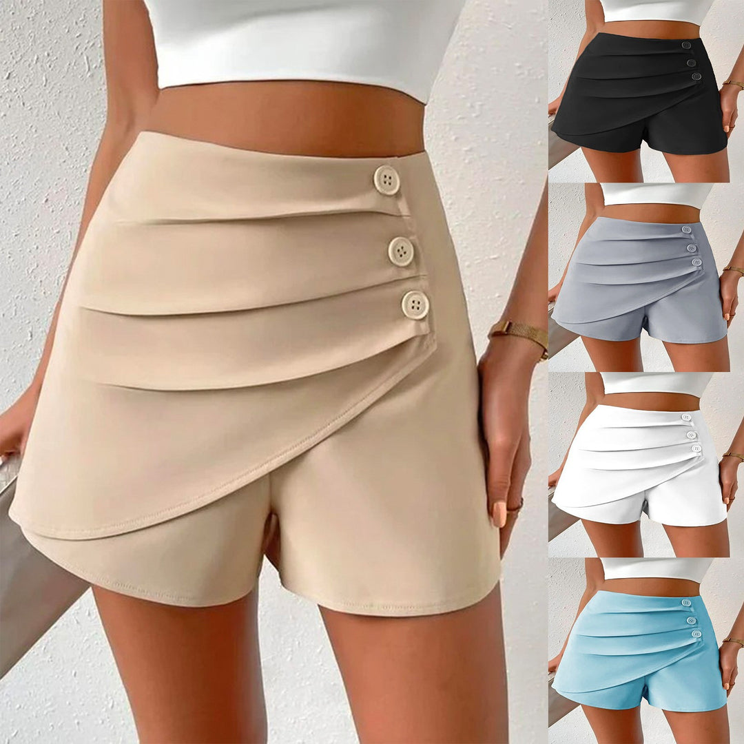 Damen Modische Shorts mit Drapierung und Knopfdetails R&B
