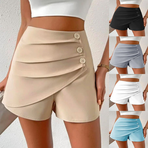 Damen Modische Shorts mit Drapierung und Knopfdetails R&B