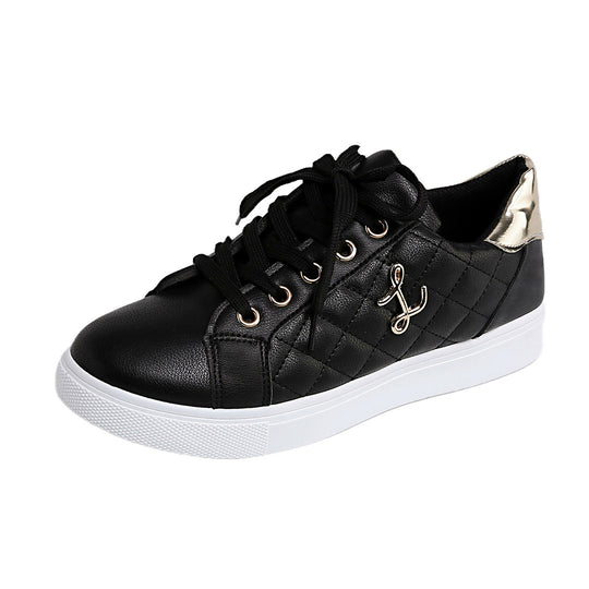 Damen Freizeit-Sneaker mit elegantem Steppdesign und goldenen Akzenten R&B